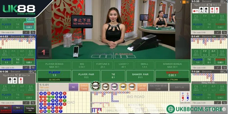 Baccarat UK88 mang tới đa dạng cửa cược